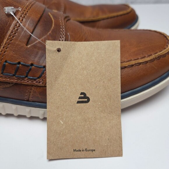 Bullboxer Cognac Leather Slip-On Loafers Mens Size 9 Made In Portugal - Picture 6 of 11